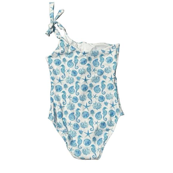 NWT! Aqua Swim Blue Sea Life Asymmetric Swimsuit - Size Medium - Picture 4 of 6